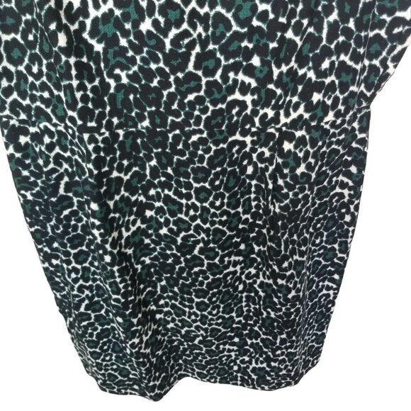 J. Crew Womens 10 Green Leopard Print Textured Sle - Picture 3 of 8